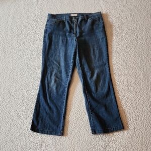 Vintage 90's White Stag Stretch Dark Wash Distressed Bootcut Petite Cotton Jeans